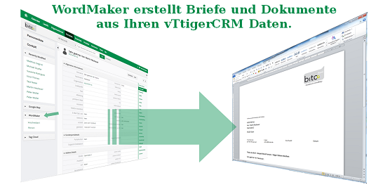 VtigerCRM WordMaker Modul erstellt aus Vtiger heraus MS Word Dokumente